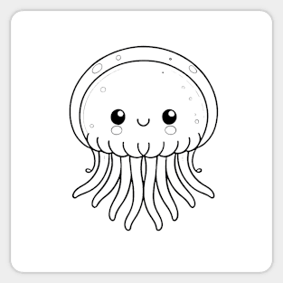 Cute Baby Jellyfish Animal Outline Sticker